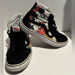 Vans x Disney High Top Mickey Mouse Donald Duck Goofy Pluto M SZ 9.5 W SZ 11